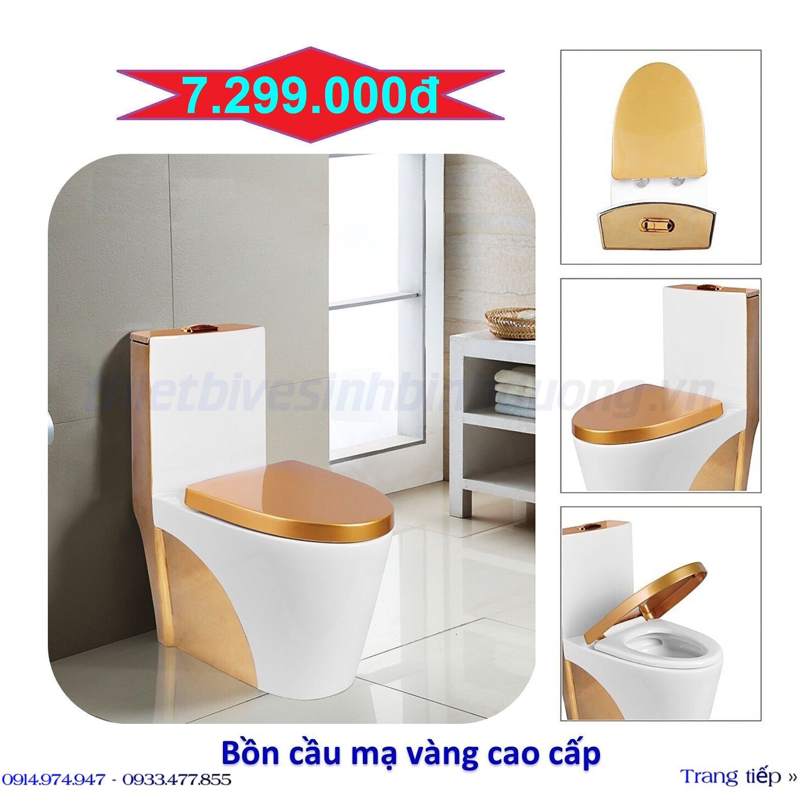 KM13- Bồn cầu mạ vàng cao cấp